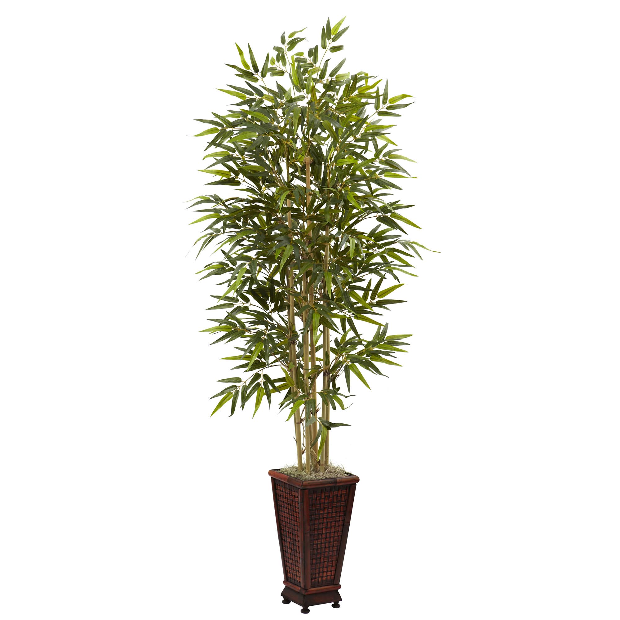 6 Foot Silk Bamboo Tree In Decorative Planter