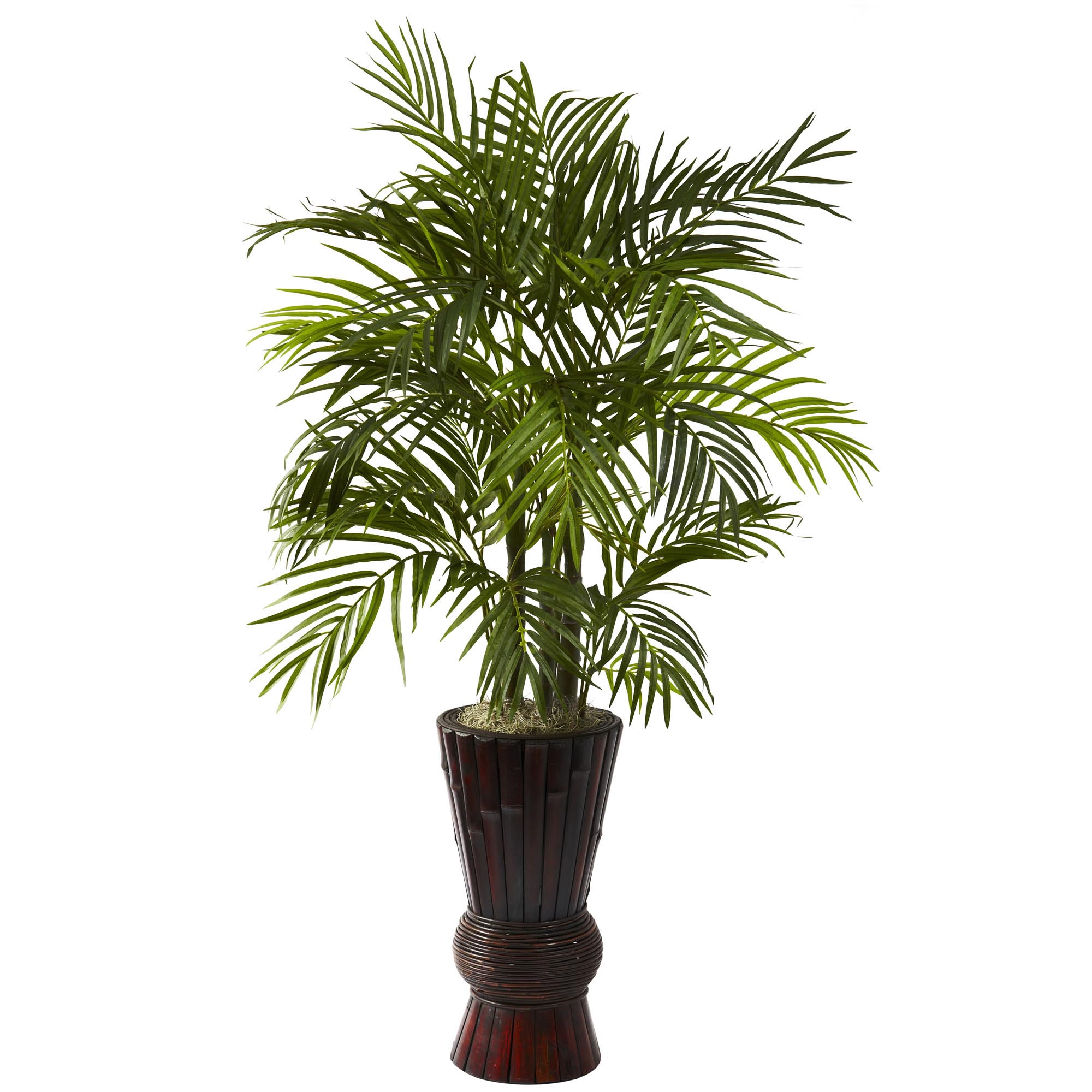 4 foot Artificial Areca Tree in Bamboo Planter 6723