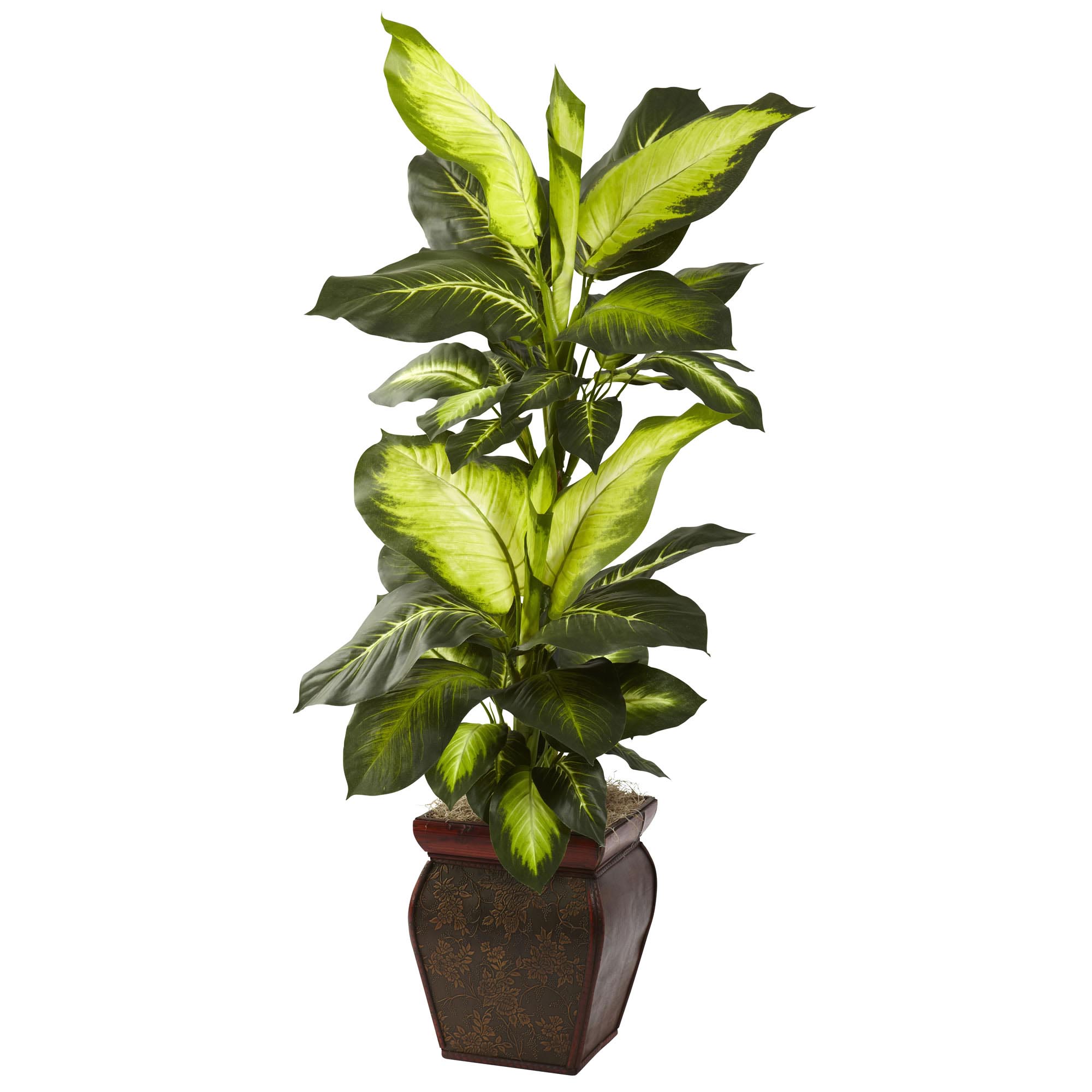 45 Inch Silk Golden Dieffenbachia In Decorative Planter