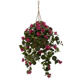 30 inch Wide Silk Bougainvillea Silk Hanging Basket