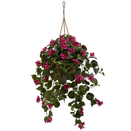 30 inch Wide Silk Bougainvillea Silk Hanging Basket