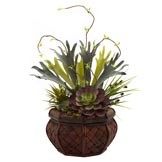 20 inch Silk Succulent Garden in Decorative Planter