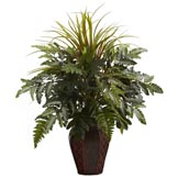 29 inch Artificial Mixed Grass & Fern in Decorative Planter