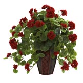 22 inch Artificial Geranium in Decorative Planter