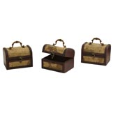 5 inch Decorative Chest with Map (Set of 3)