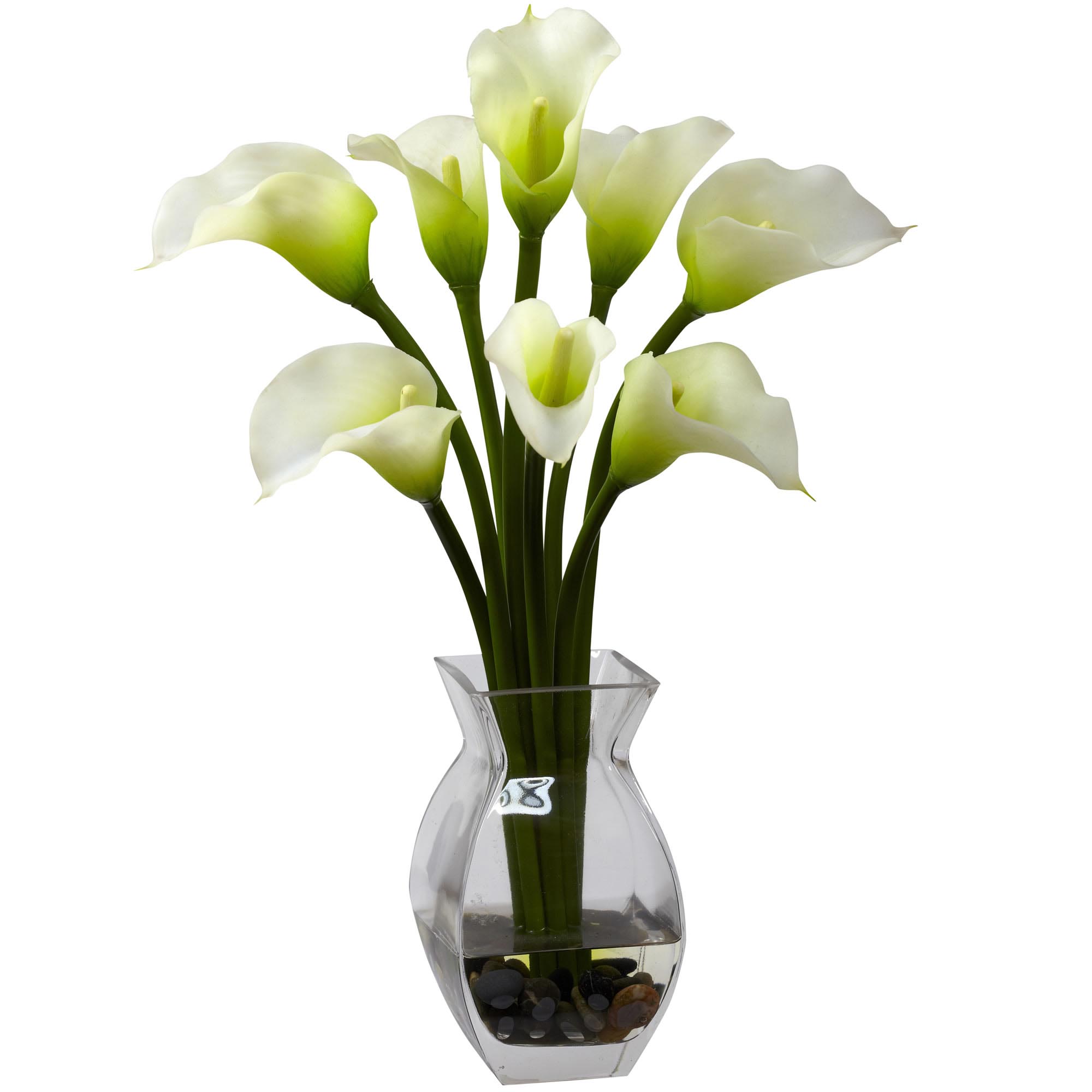 inch Silk Classic Calla Lily Arrangement Vase