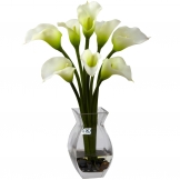 16 inch Silk Classic Calla Lily Arrangement in Vase