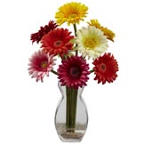 15 inch Silk Gerber Daisy Arrangement in Vase