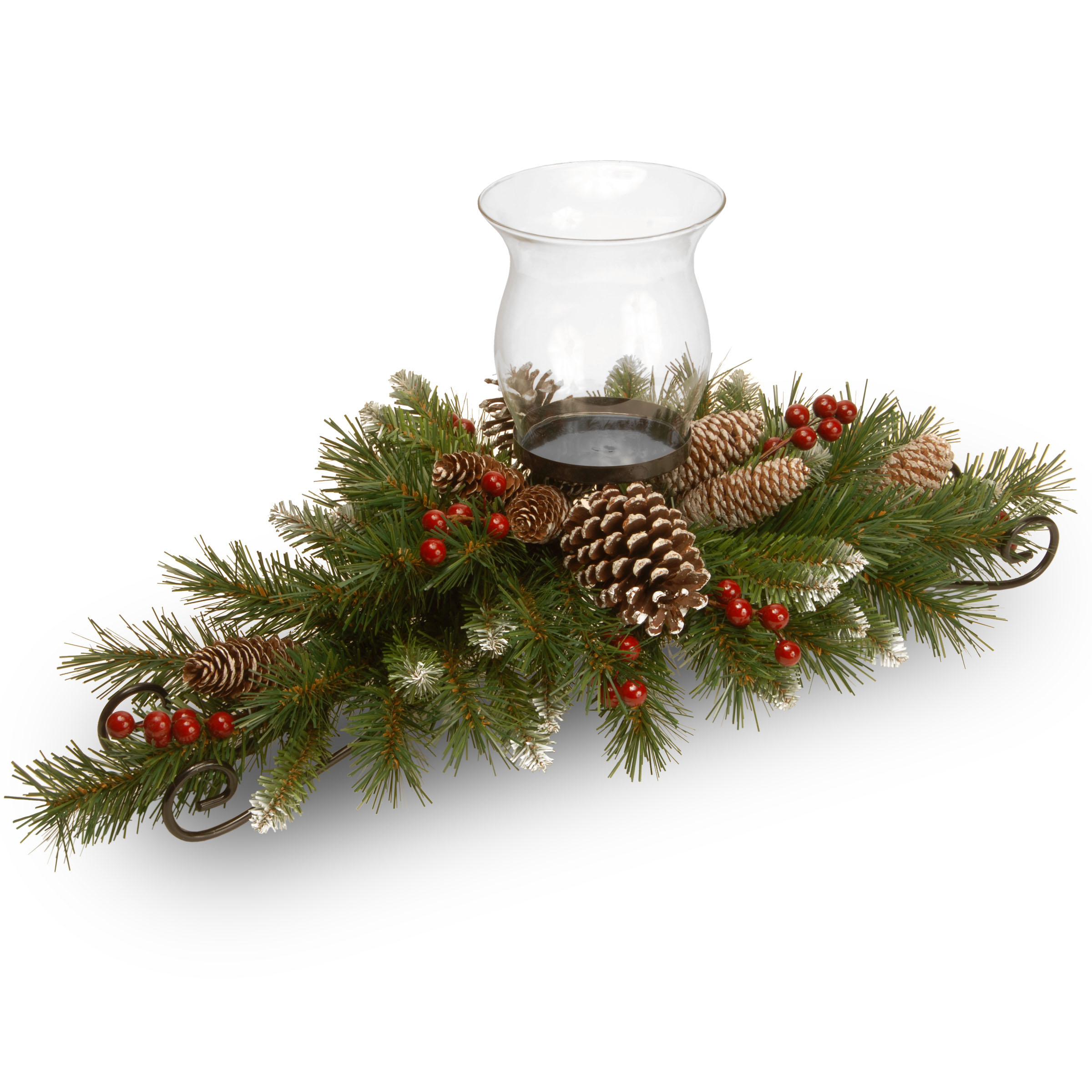 30 Inch Frosted Berry Glass Hurricane Centerpiece: Candle Holder