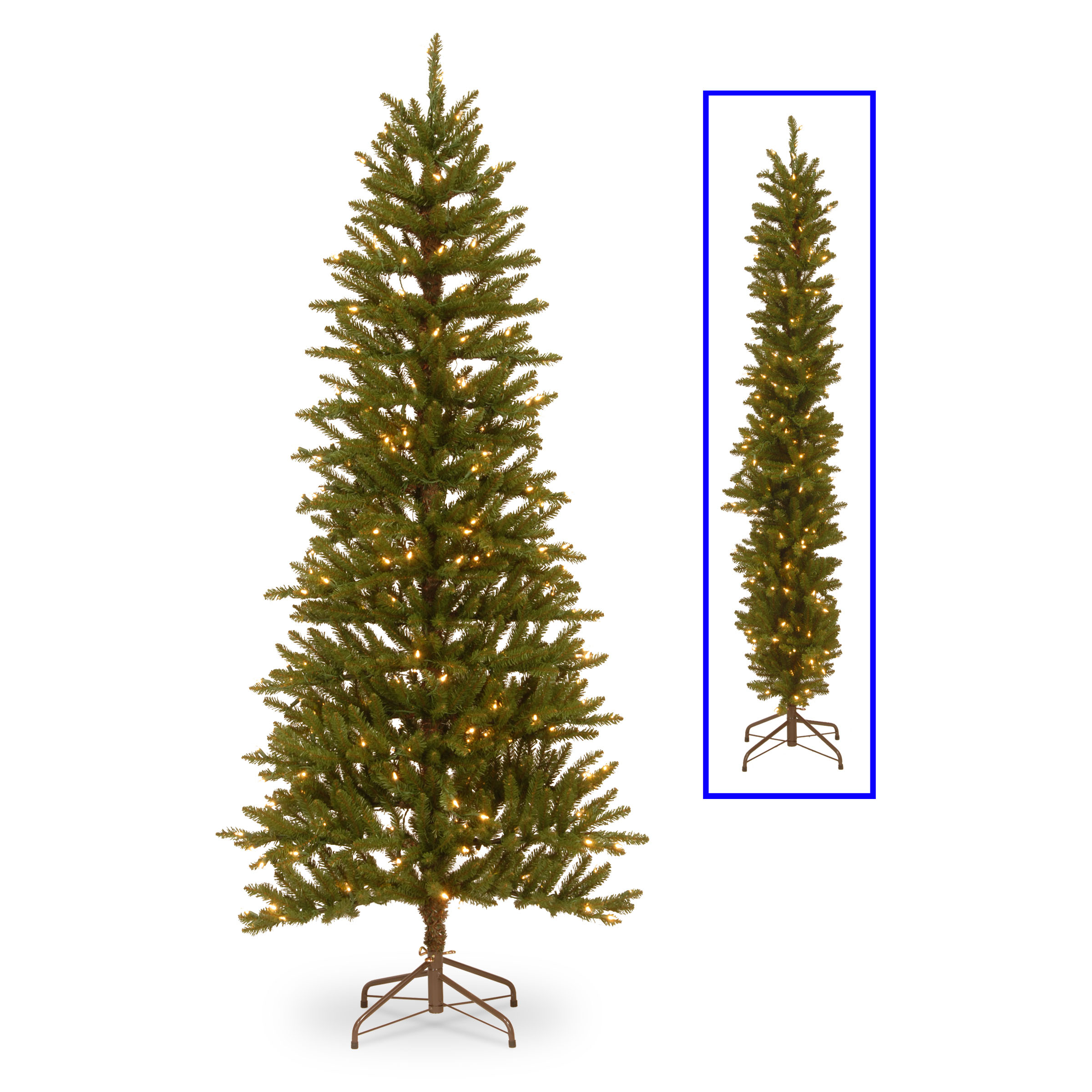 6.5 Foot 2d Wrapped Slim Tree: Clear Lights