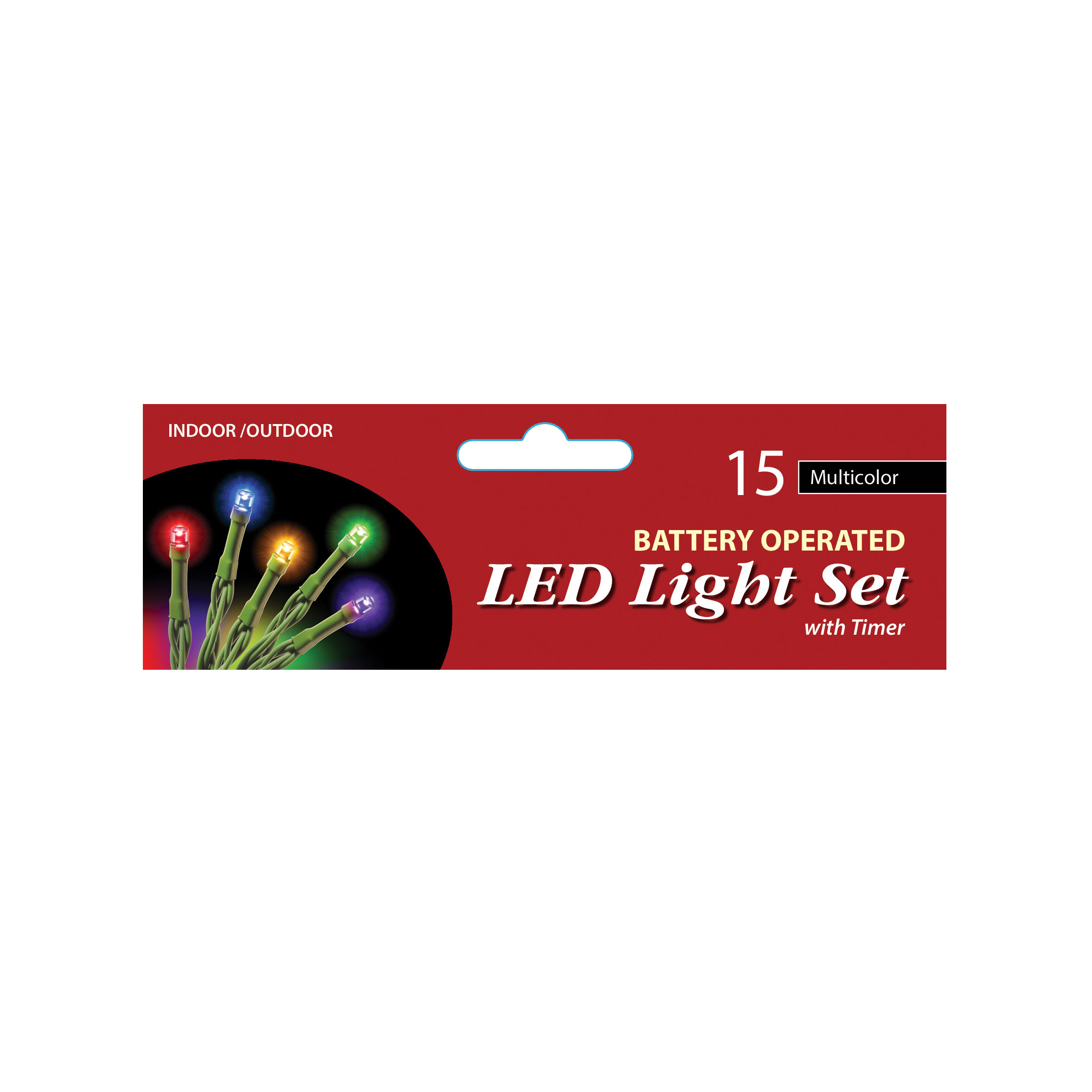 15 Bulb Battery Operated Led Lights Set: Multi-colored