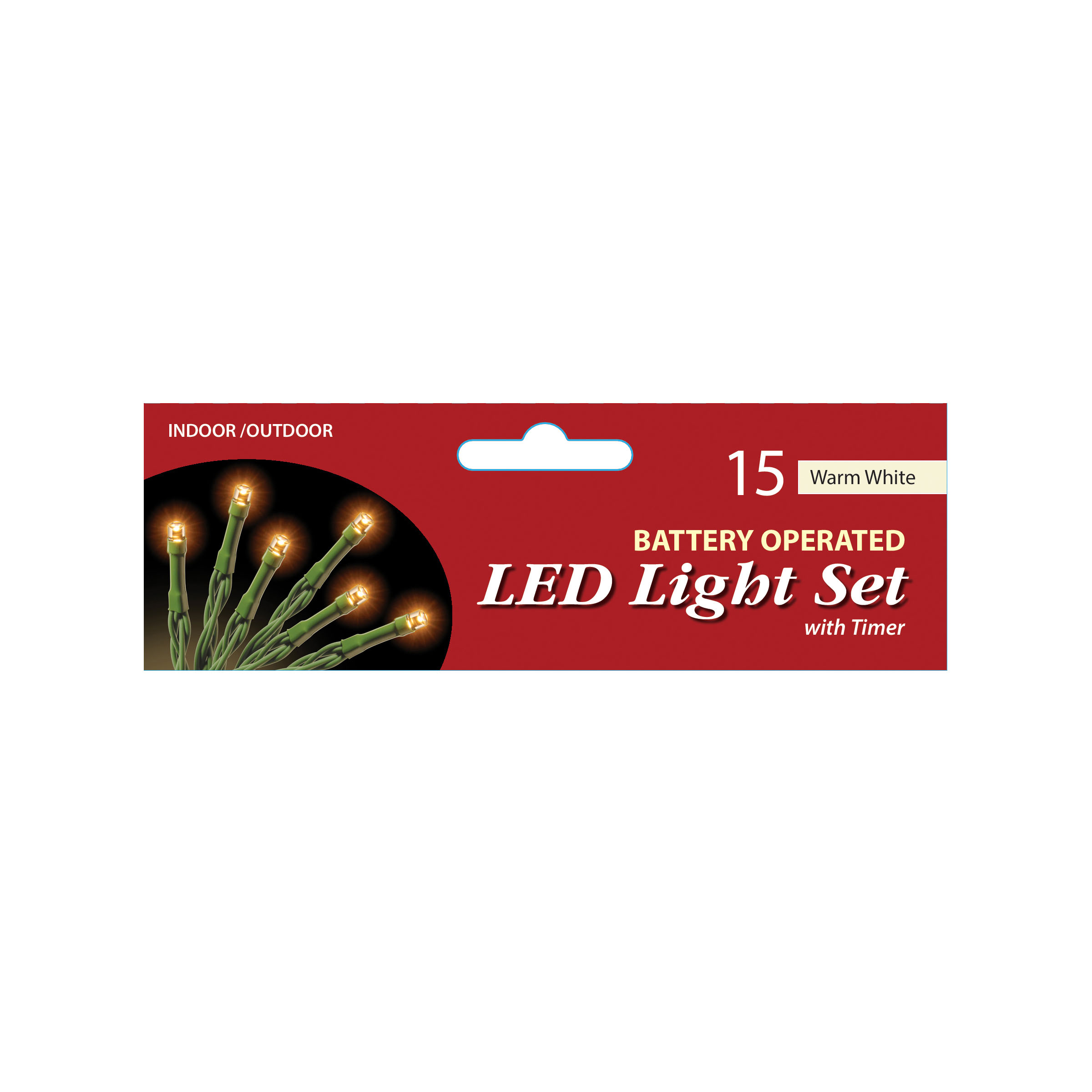 15 Bulb Battery Operated Led Lights Set: Clear