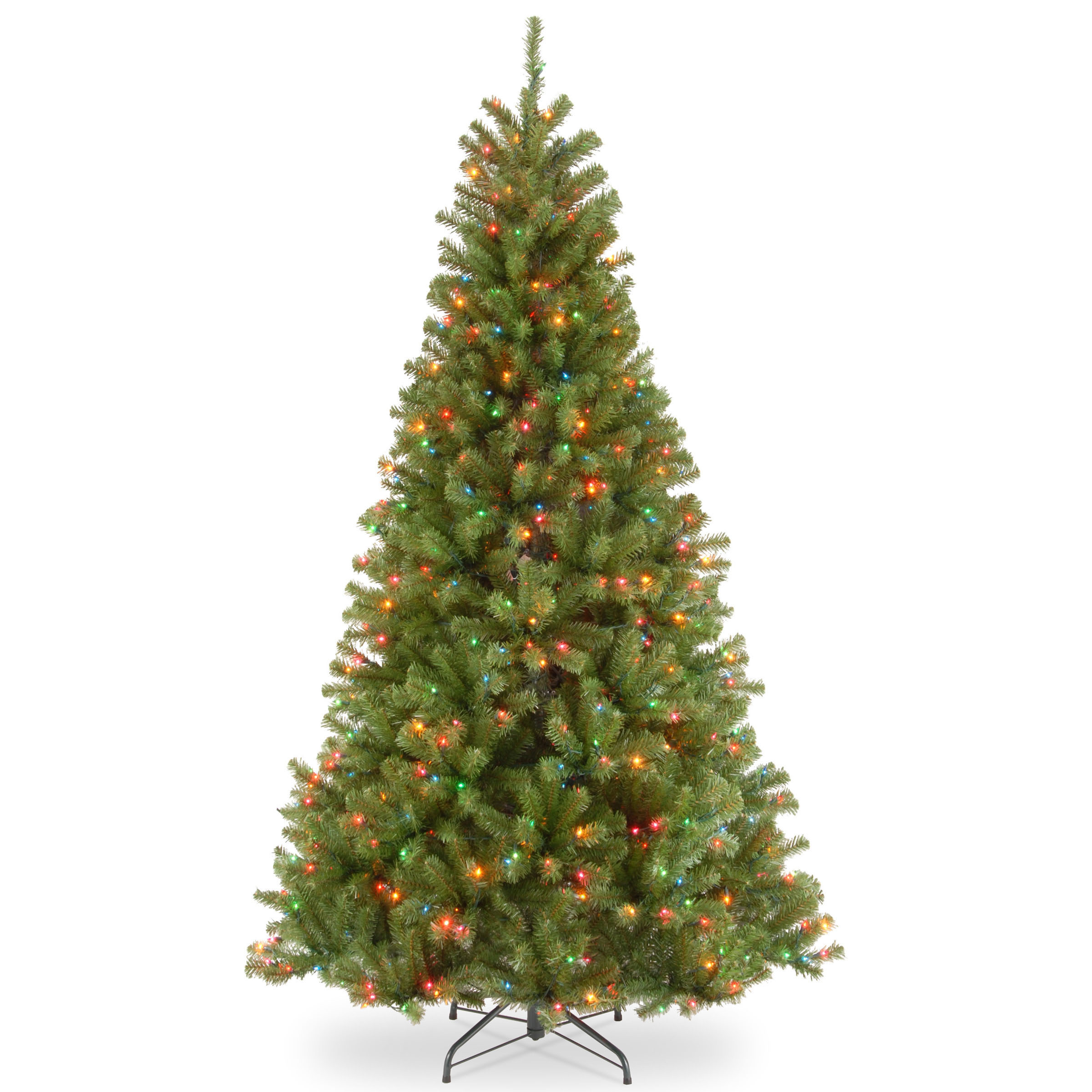 7 Foot North Valley Spruce Tree: Multi-colored Lights