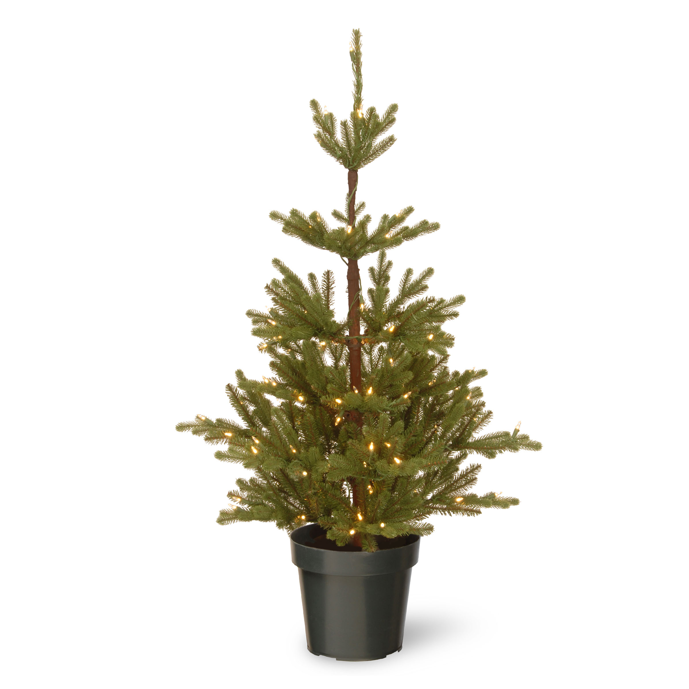 4 Foot Pe/pvc Imperial Spruce Tree: Green Pot & Clear Lights