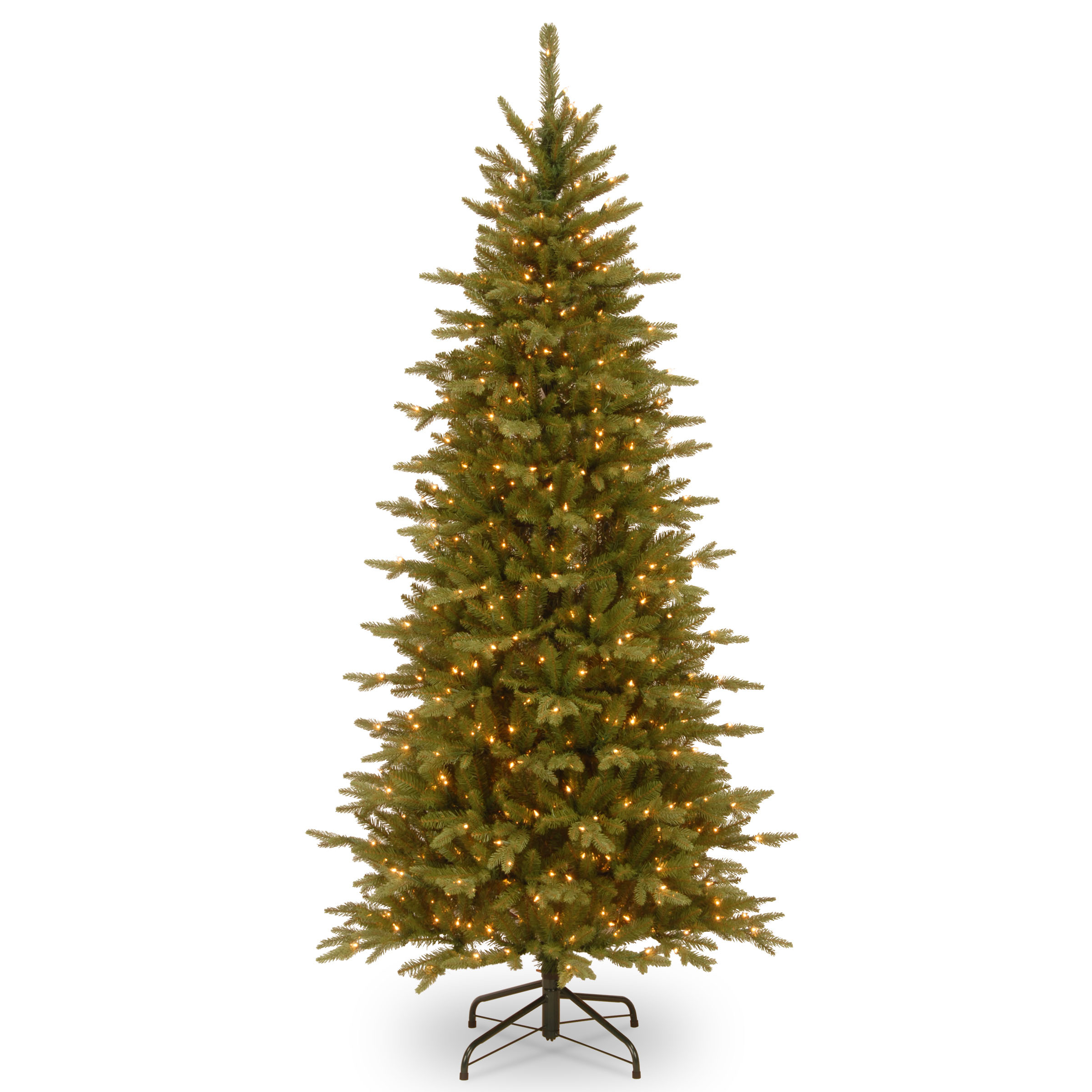7.5 Foot Pe/pvc Sierra Spruce Slim Tree: Clear Lights