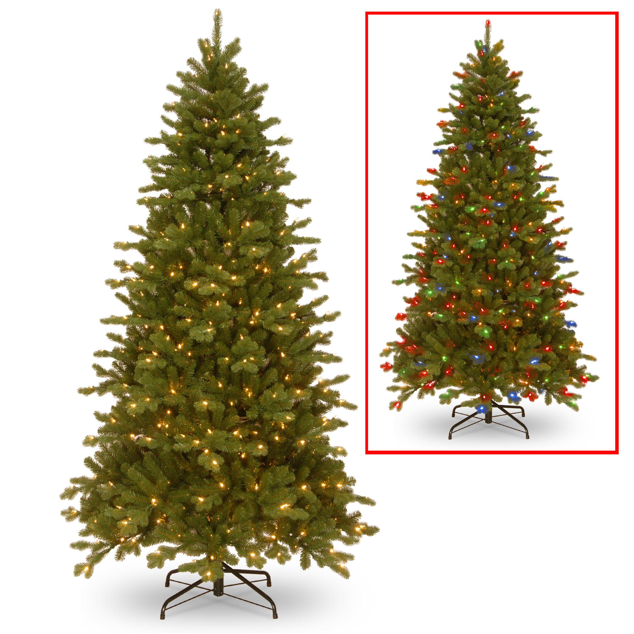 7.5 Foot Pe/pvc Sheridan Spruce Tree: Dual Color Leds