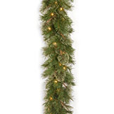 9 foot x 10 inch Atlanta Spruce Garland: Clear Lights