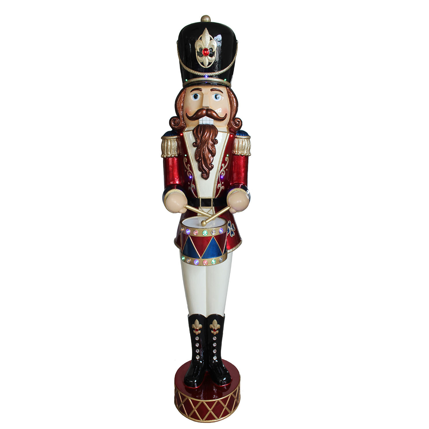 6 Foot Animated Nutcracker: Moving Hands/8 Christmas Songs/multi-colored Led