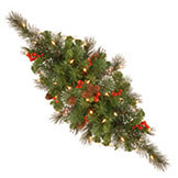 30 inch Crestwood Spruce Centerpiece: Battery/Timer Operated LEDs