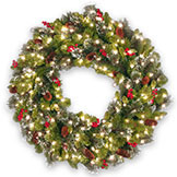36 inch Crestwood Spruce Wreath: Clear Lights