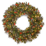 30 inch Crestwood Spruce Wreath: Clear B/O LEDs