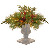 30 inch White Pine Urn Filler: Clear Lights