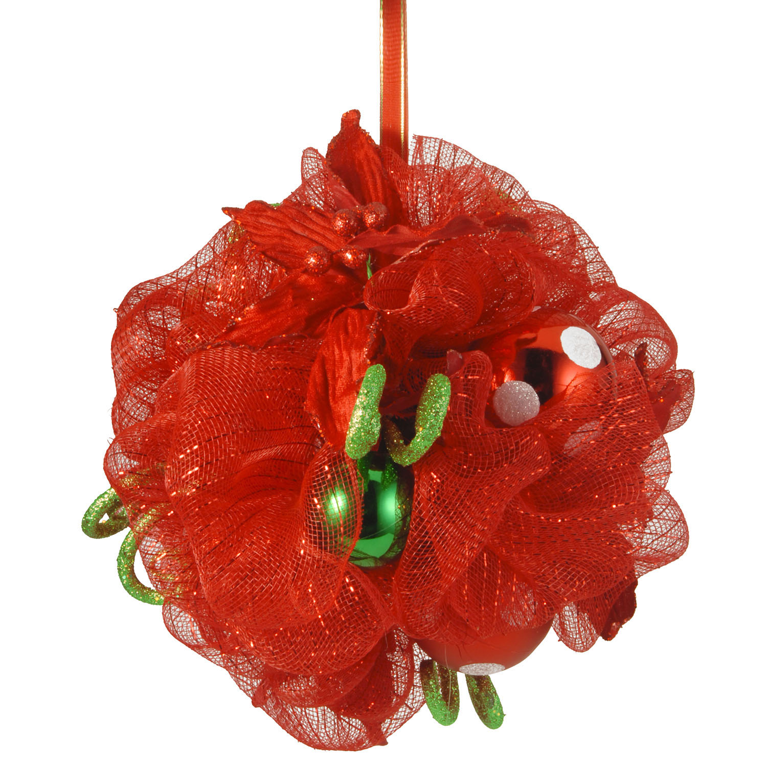 12 Inch Decorative Red Ribbon Kissing Ball