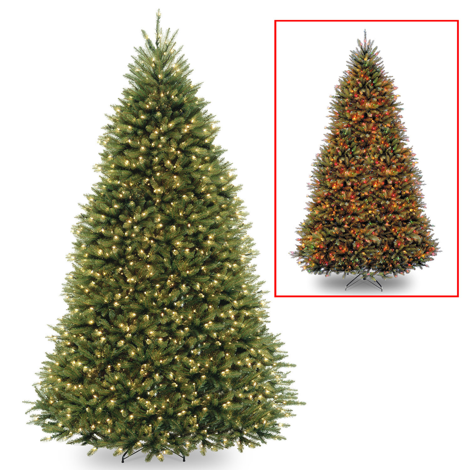 10 Foot Dunhill Fir Tree: 1200 Dual Color Led Lights