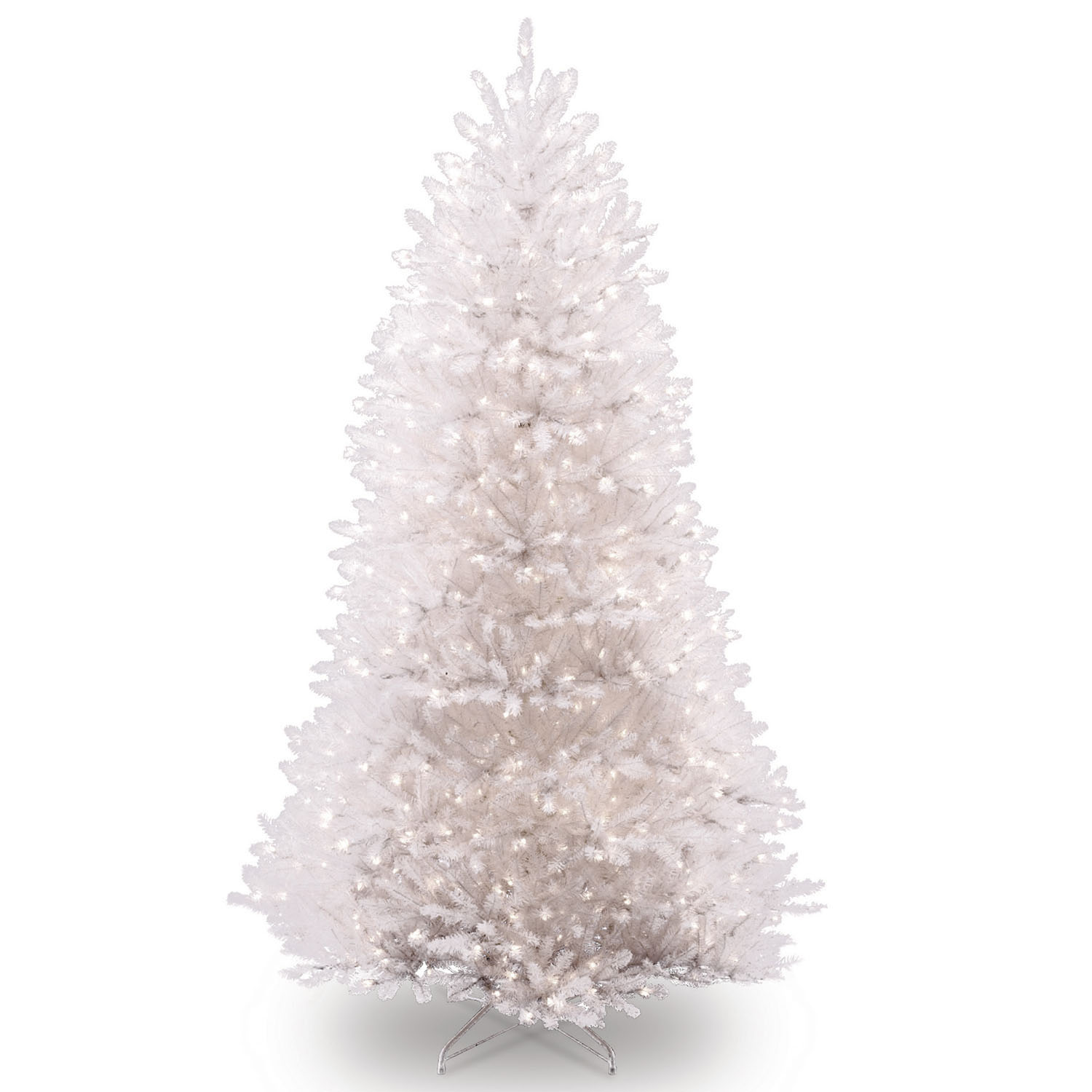 7.5 Foot Dunhill Fir White Tree: Clear Lights