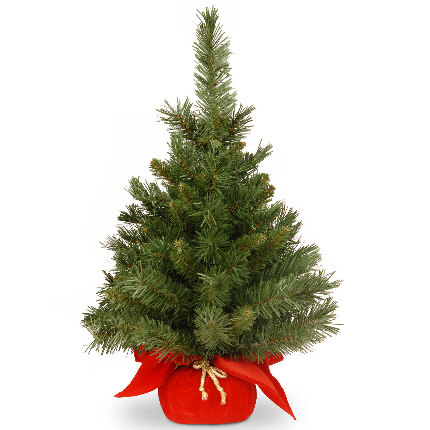 National Tree Company 24 inch Majestic Fir Tree in Red Cloth Base