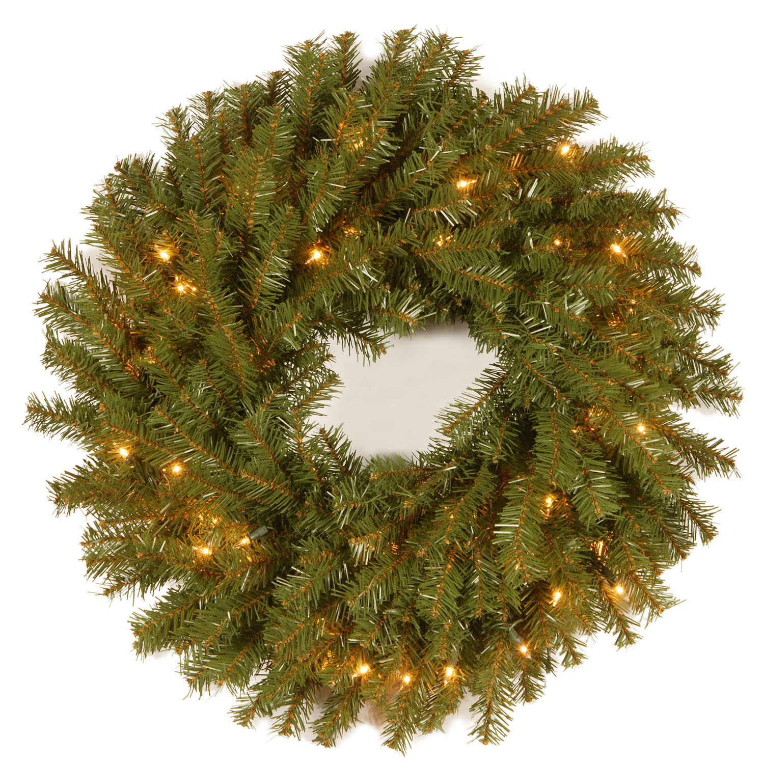 24 Inch Norwood Fir Wreath: Clear Lights
