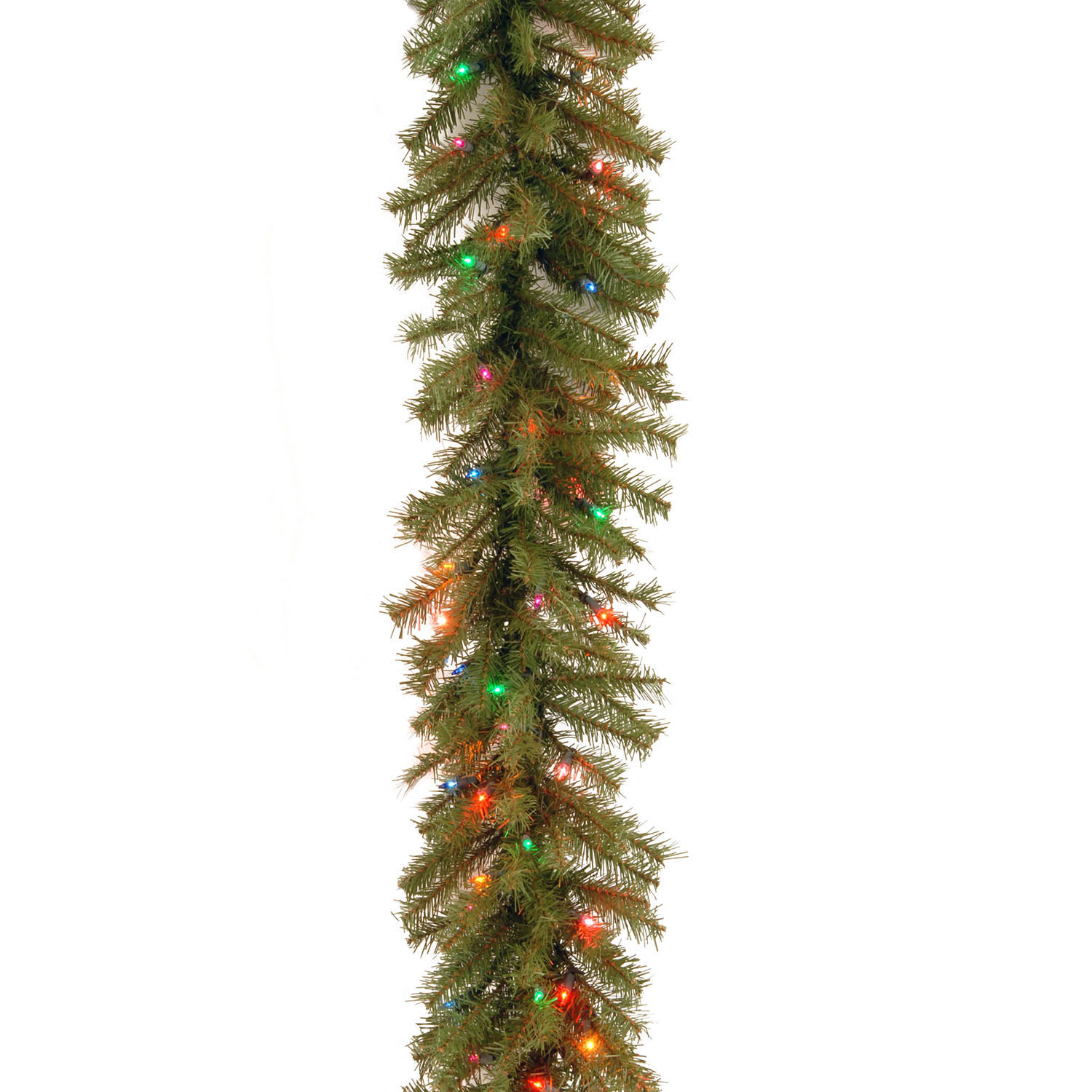 9 Foot X 12 Inch Norwood Fir Garland: Multi-colored Lights