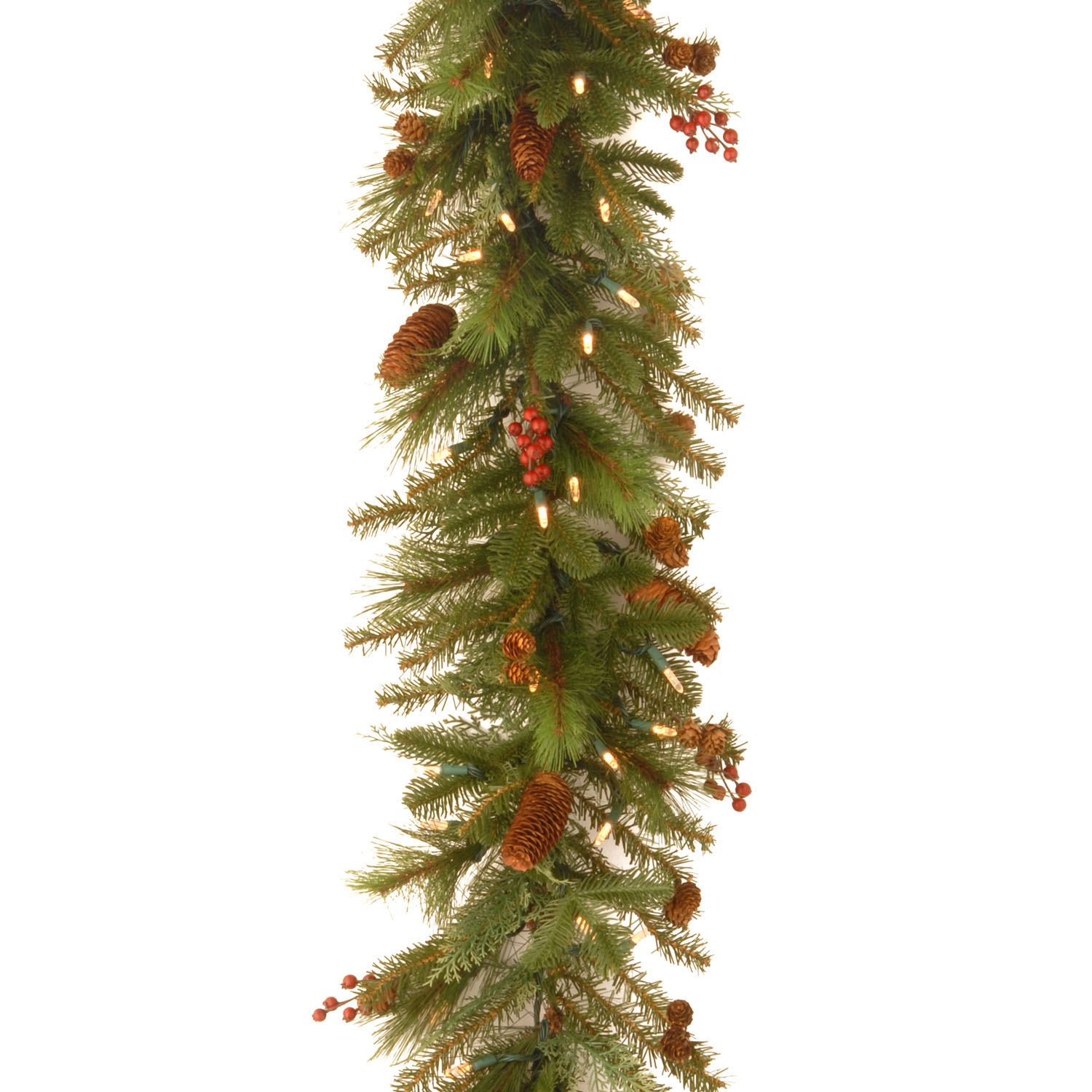 6 Foot Noelle Garland With 60 Clear Led Battery Operated Lights