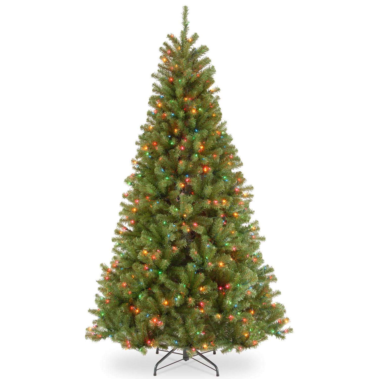 7.5 Foot North Valley Spruce Tree: Multi-colored Lights