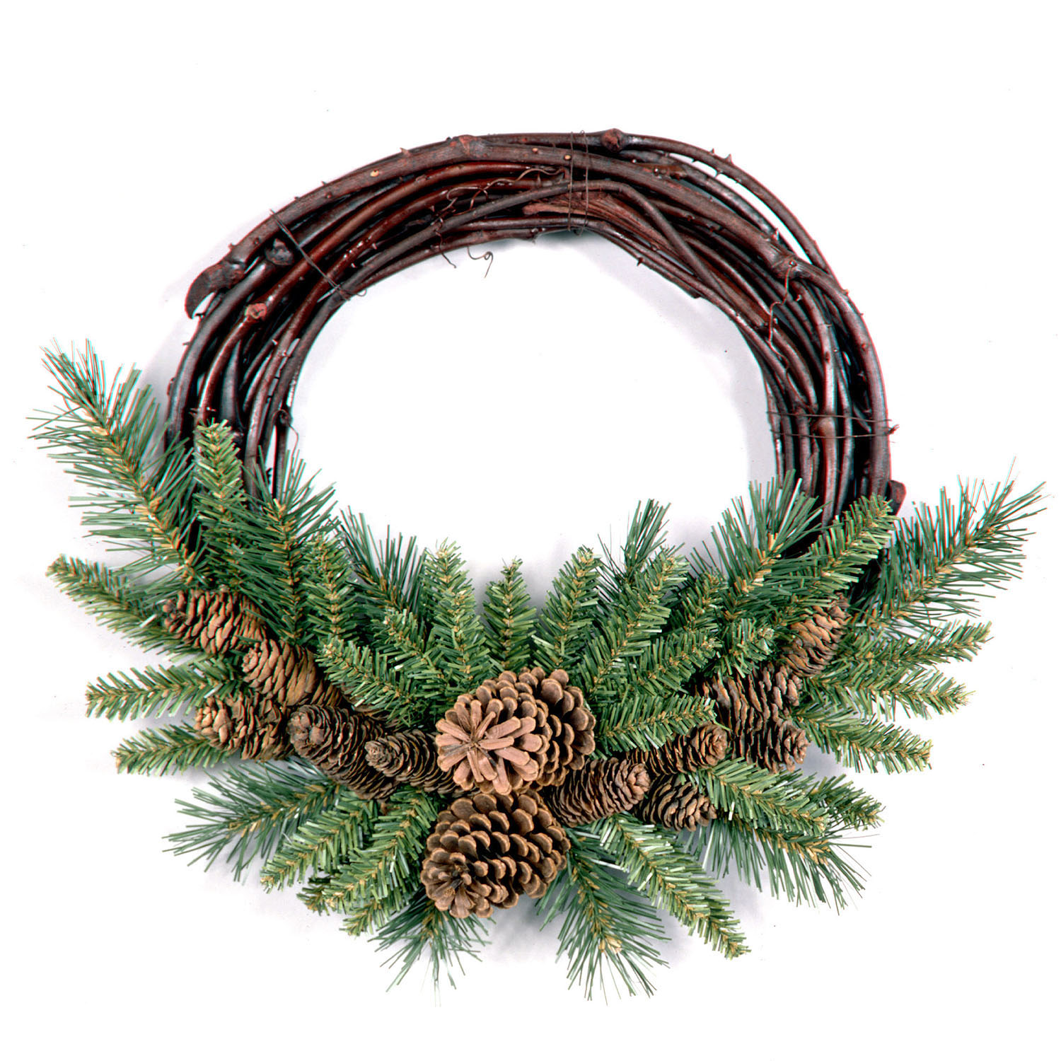 16 Inch Pine Cone Grapevine Wreath