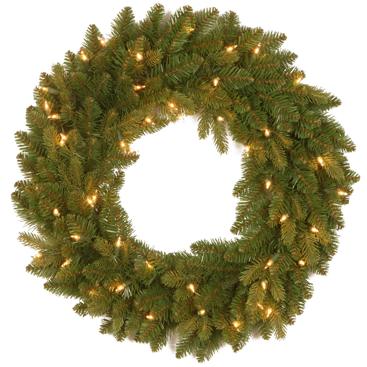 24 Inch Pe/pvc Avalon Spruce Wreath: Clear Lights