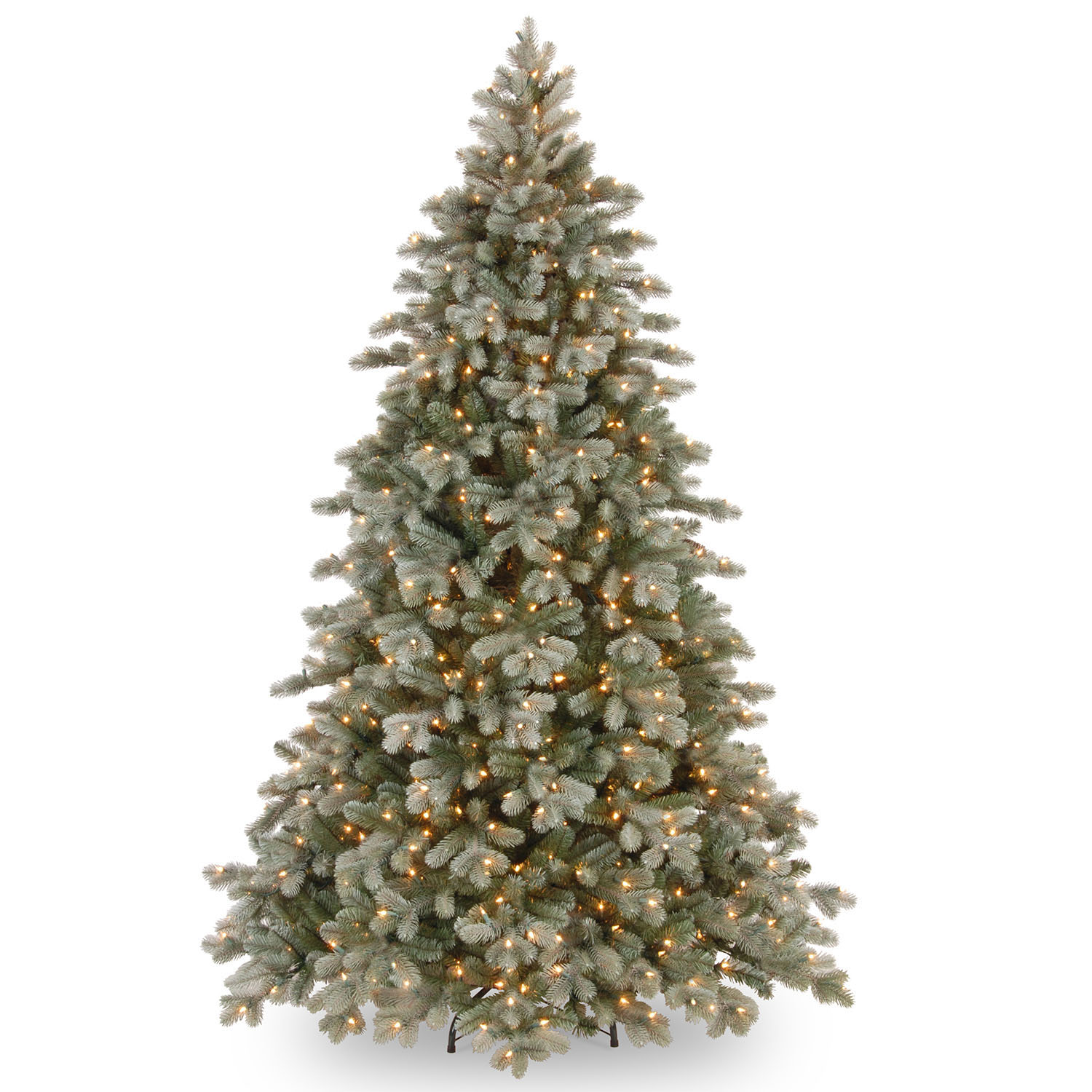 7.5 Foot Pe/pvc Frosted Colorado Spruce Tree: 750 Clear Lights