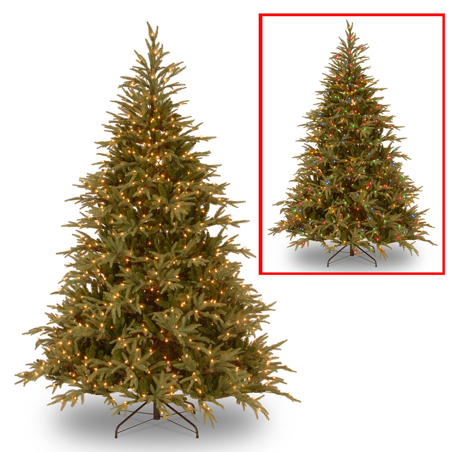 6 Foot Pe/pvc Fraser Tree: Dual Colored Leds
