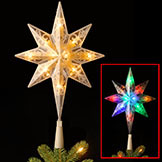 11 inch Bethlehem Star Tree Topper: Dual Colored LEDs
