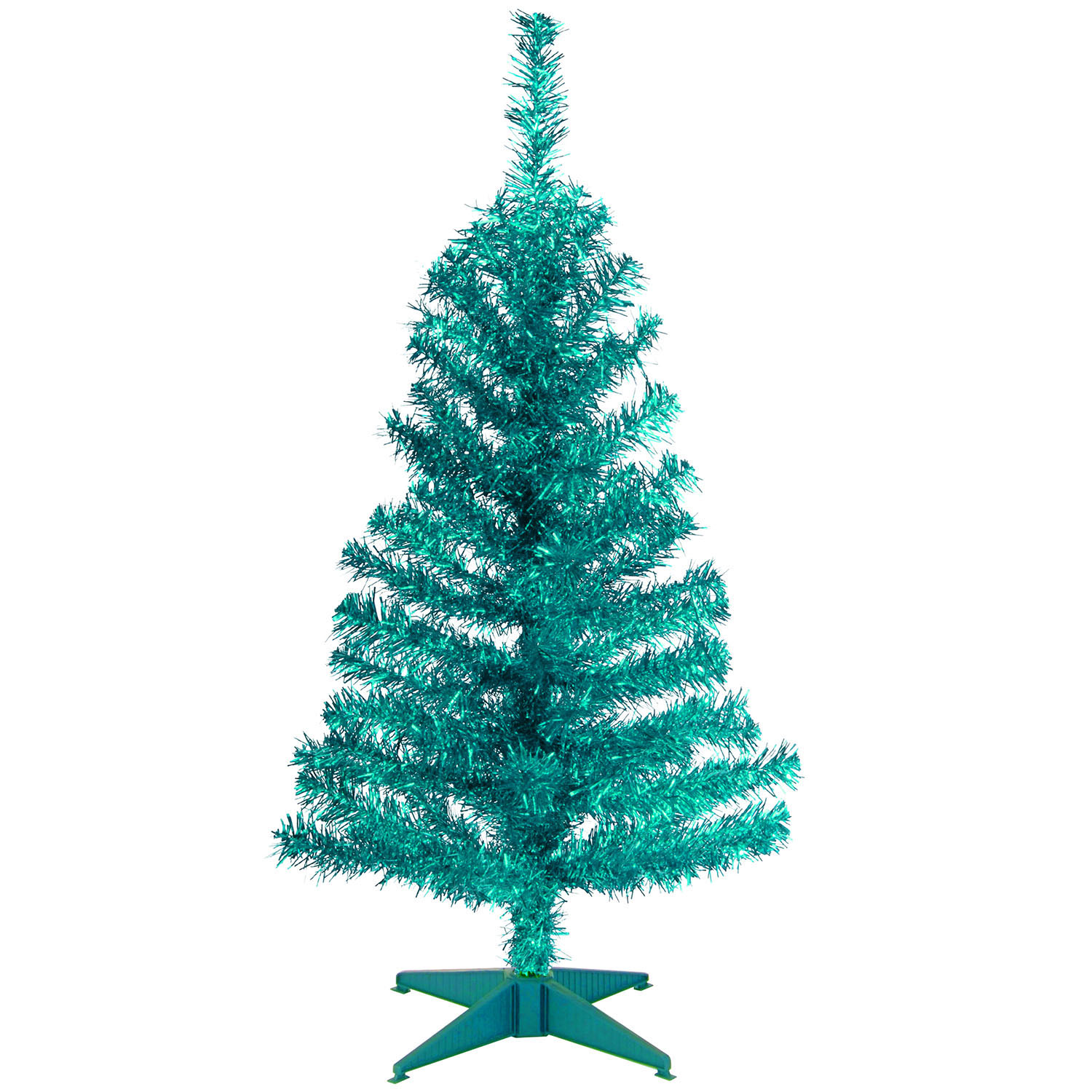 National Tree Company 3 foot Turquoise Tinsel Tree Unlit TT33714301