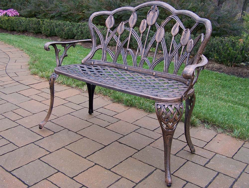 Tulip Cast Aluminum Loveseat Bench