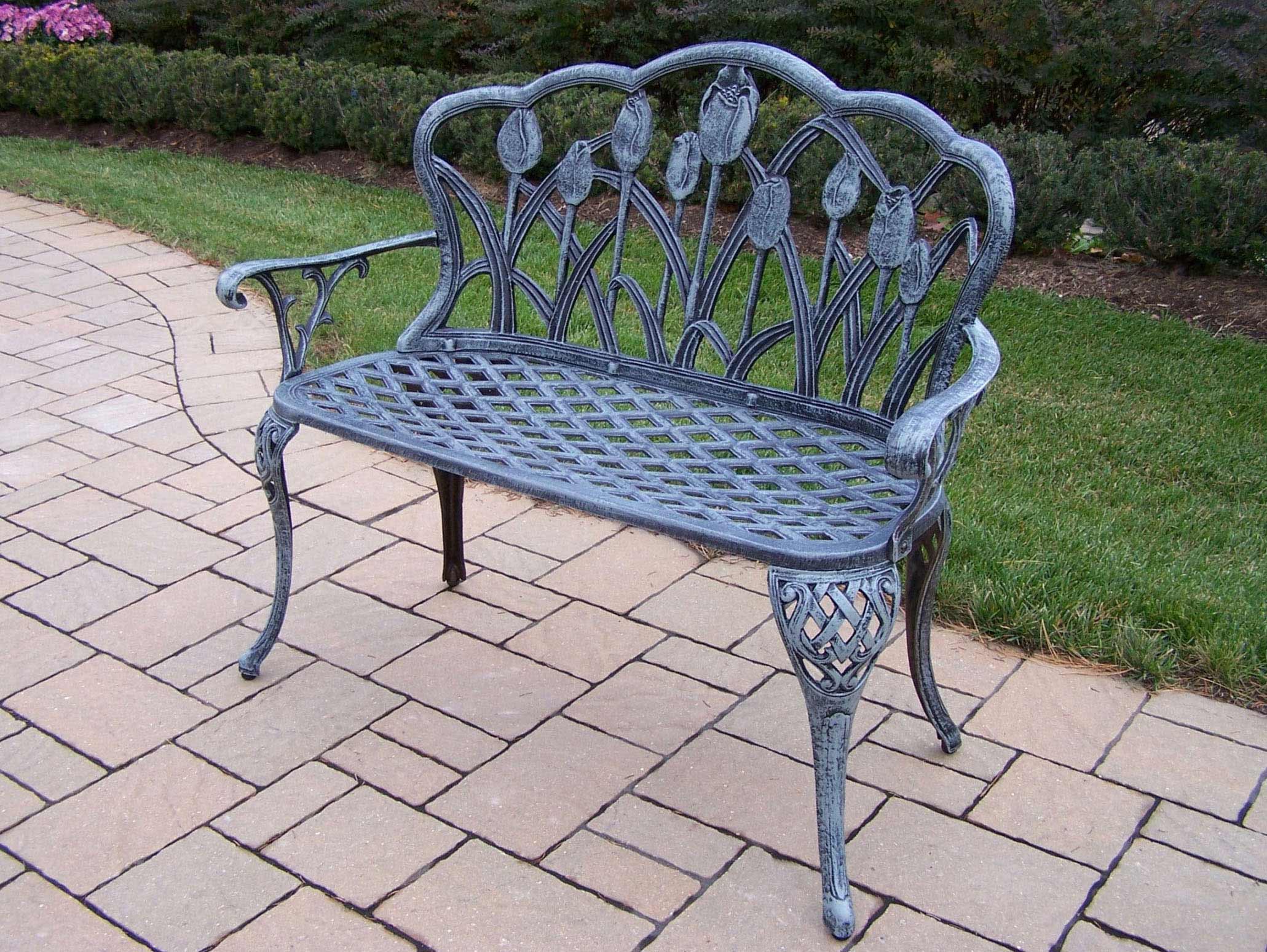 Tulip Cast Aluminum Loveseat Bench