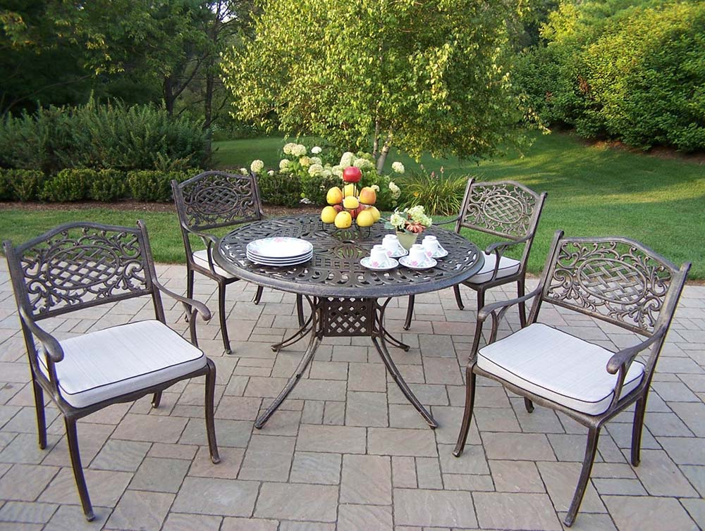 Capitol 48 inch Mississippi 5pc Dining Set w/ Cushions