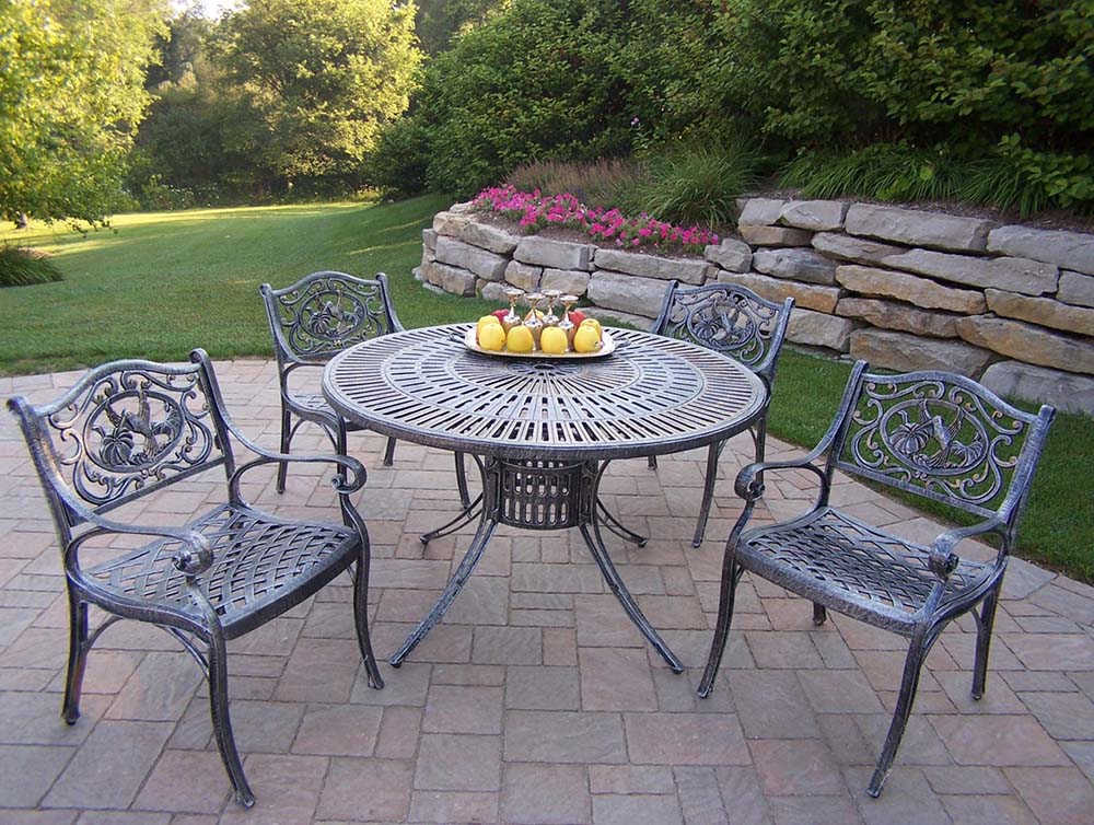 Sunray 48 inch Hummingbird 5pc Patio Dining Set