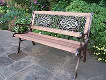 Mississippi Cast Iron and Wood Back Arm Bench