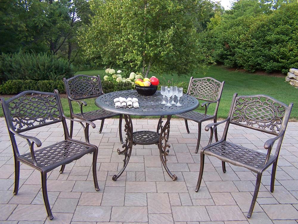 Mississippi Cast Aluminum 42 inch 5pc Patio Dining Set
