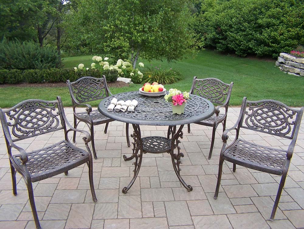 Mississippi Cast Aluminum 42 inch 5pc Patio Dining Set