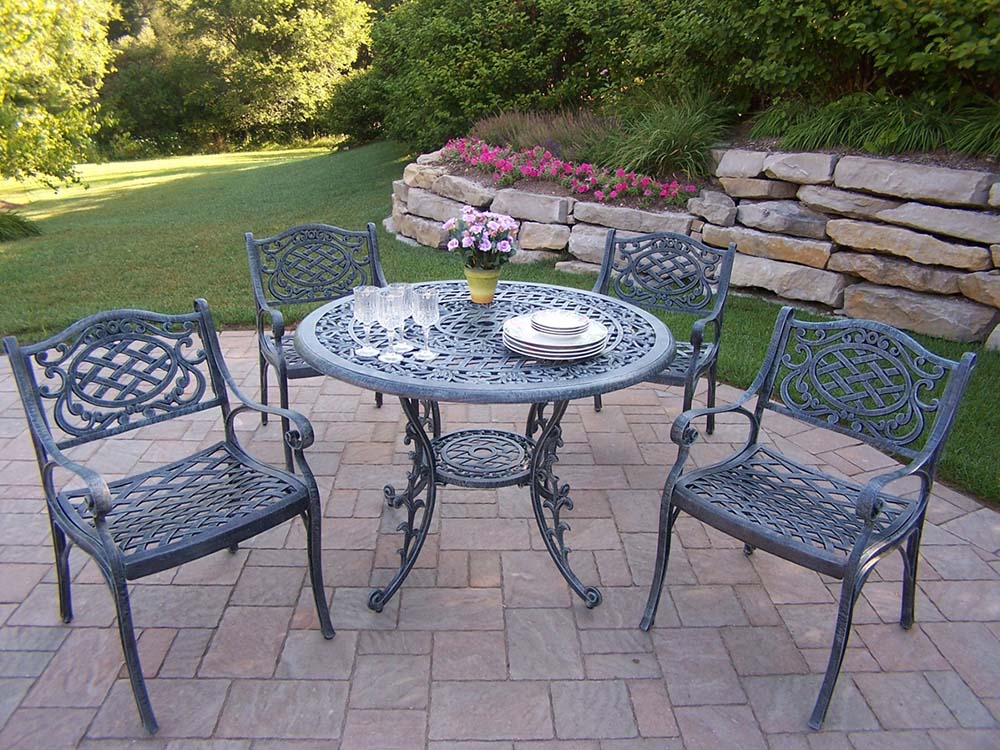 Mississippi Cast Aluminum 42 inch 5pc Patio Dining Set