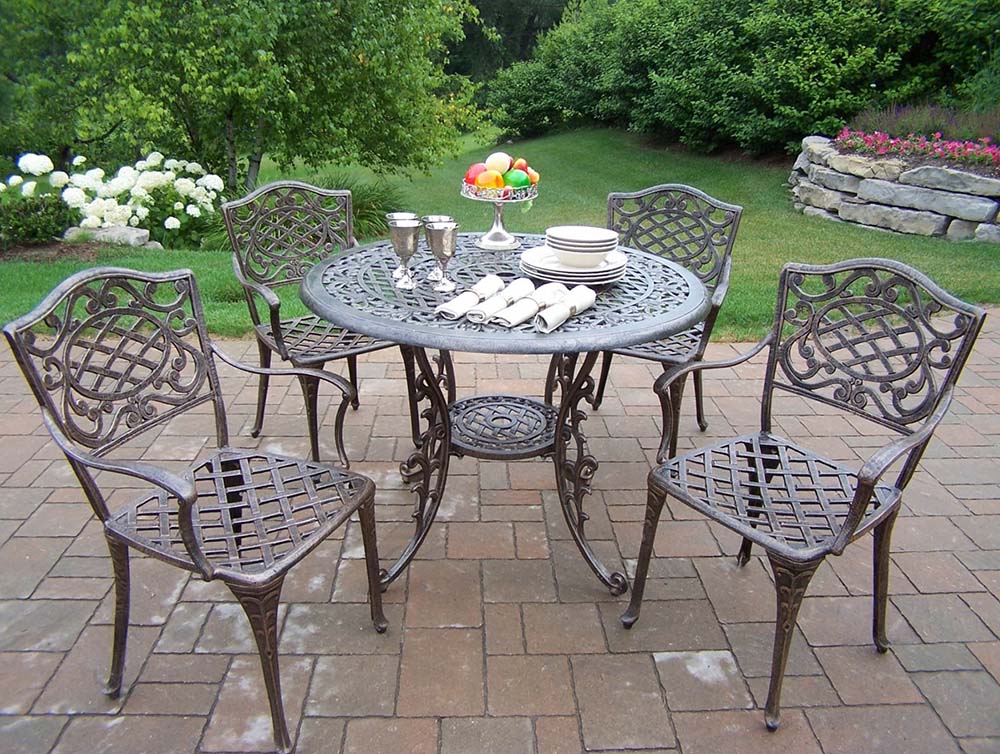 Mississippi Cast Aluminum 42 inch 5pc Patio Dining Set