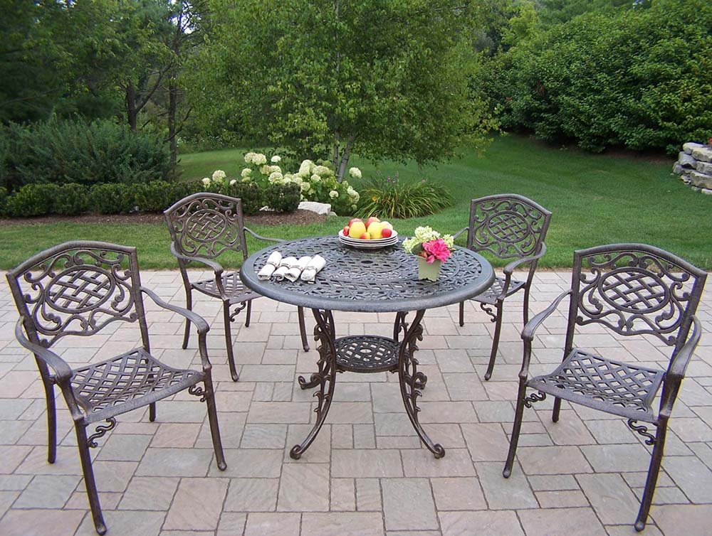 Mississippi Cast Aluminum 42 inch 5pc Patio Dining Set
